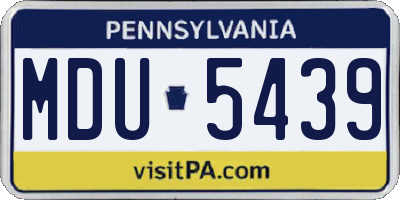PA license plate MDU5439