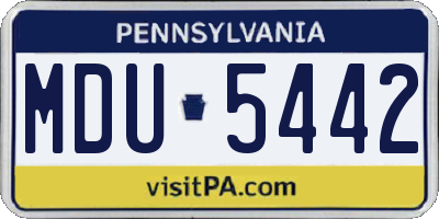 PA license plate MDU5442