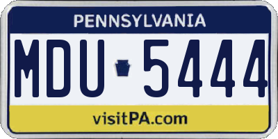 PA license plate MDU5444