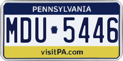 PA license plate MDU5446