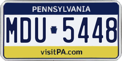 PA license plate MDU5448