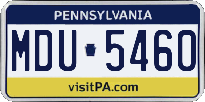 PA license plate MDU5460