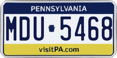 PA license plate MDU5468