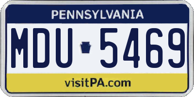 PA license plate MDU5469