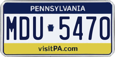 PA license plate MDU5470