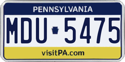 PA license plate MDU5475