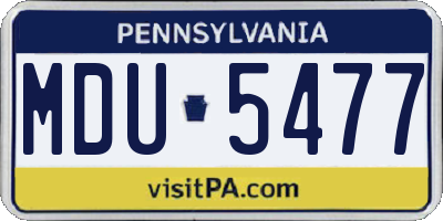 PA license plate MDU5477
