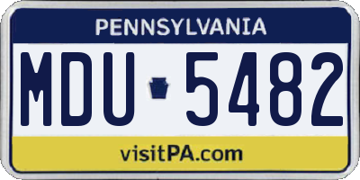 PA license plate MDU5482