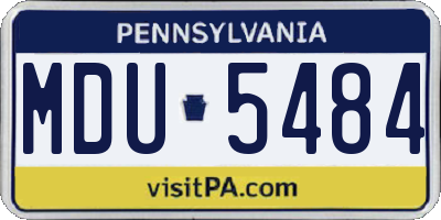PA license plate MDU5484