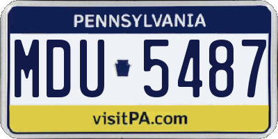 PA license plate MDU5487