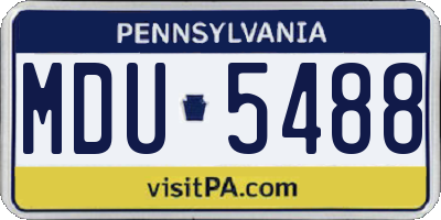 PA license plate MDU5488