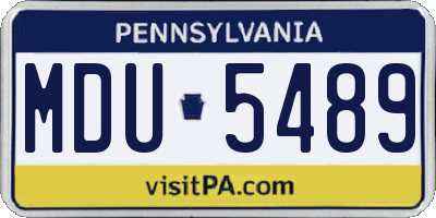PA license plate MDU5489