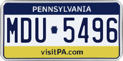 PA license plate MDU5496