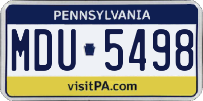 PA license plate MDU5498
