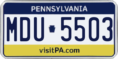 PA license plate MDU5503