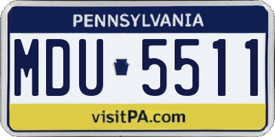 PA license plate MDU5511