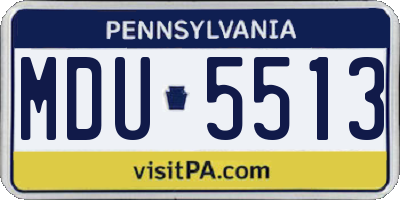 PA license plate MDU5513