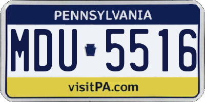 PA license plate MDU5516