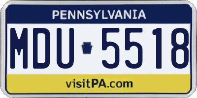 PA license plate MDU5518
