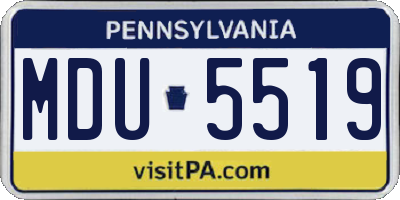 PA license plate MDU5519