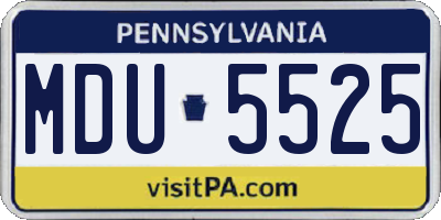 PA license plate MDU5525