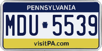 PA license plate MDU5539