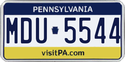 PA license plate MDU5544