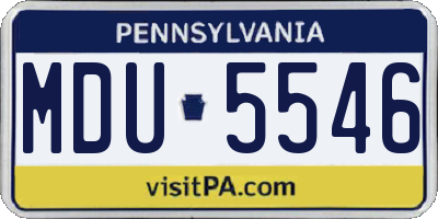 PA license plate MDU5546