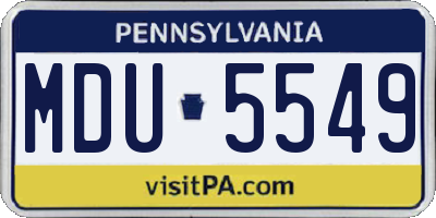 PA license plate MDU5549