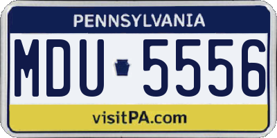 PA license plate MDU5556