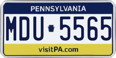 PA license plate MDU5565