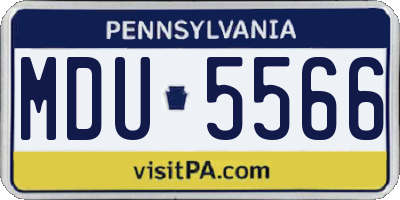 PA license plate MDU5566