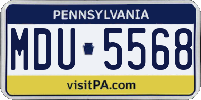 PA license plate MDU5568