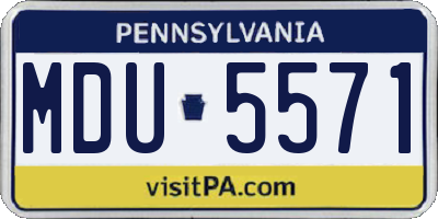 PA license plate MDU5571