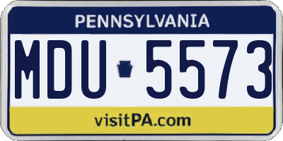PA license plate MDU5573