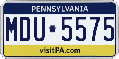 PA license plate MDU5575