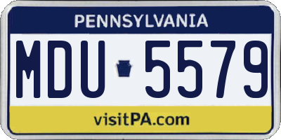 PA license plate MDU5579