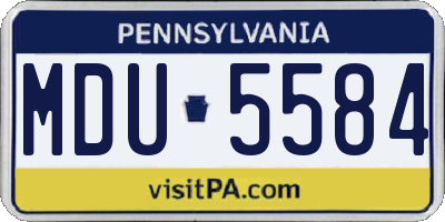 PA license plate MDU5584