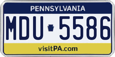 PA license plate MDU5586