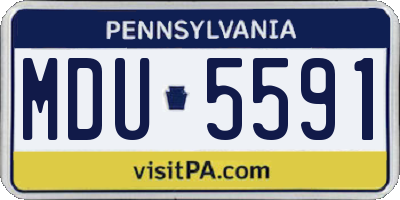 PA license plate MDU5591