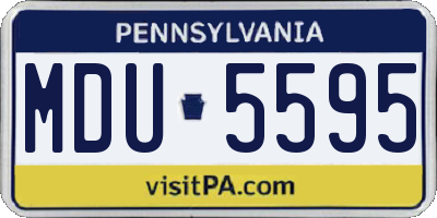 PA license plate MDU5595