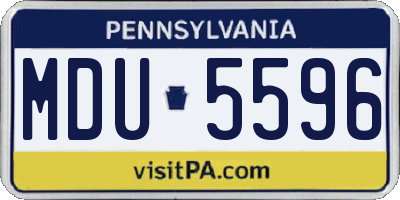 PA license plate MDU5596