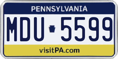 PA license plate MDU5599