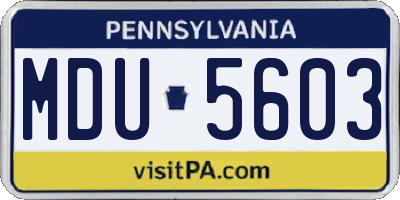 PA license plate MDU5603