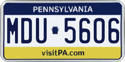 PA license plate MDU5606