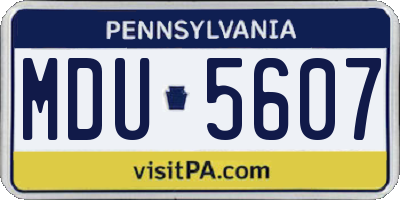 PA license plate MDU5607