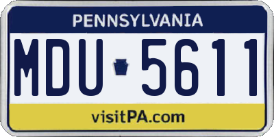 PA license plate MDU5611