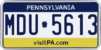 PA license plate MDU5613