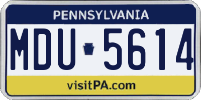 PA license plate MDU5614