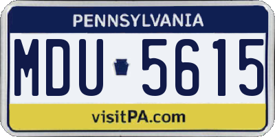 PA license plate MDU5615